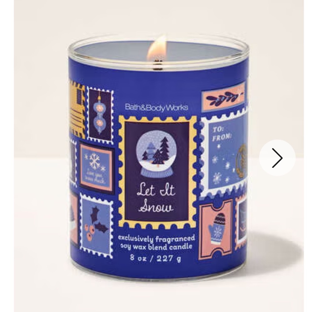 🎅 BBW ‘Let It Snow' Single-Wick Candle NEW